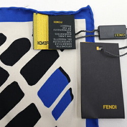 Fendi scarf muffler blue black off-white 100% silk fashion accessory women's FENDI