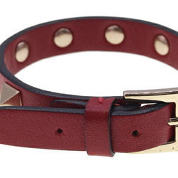 Valentino Garavani Rockstud Bracelet ZW2J0255VIT Red Leather Stud Bangle for Women VALENTINO GARAVANI