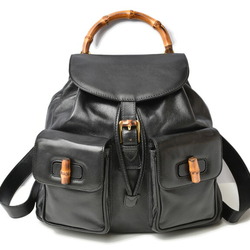 Gucci Backpack Bamboo GUCCI Bag Leather Black