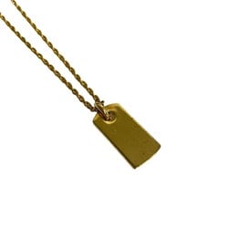 Christian Dior Plate Motif Metal Chain Necklace Pendant Gold 31313