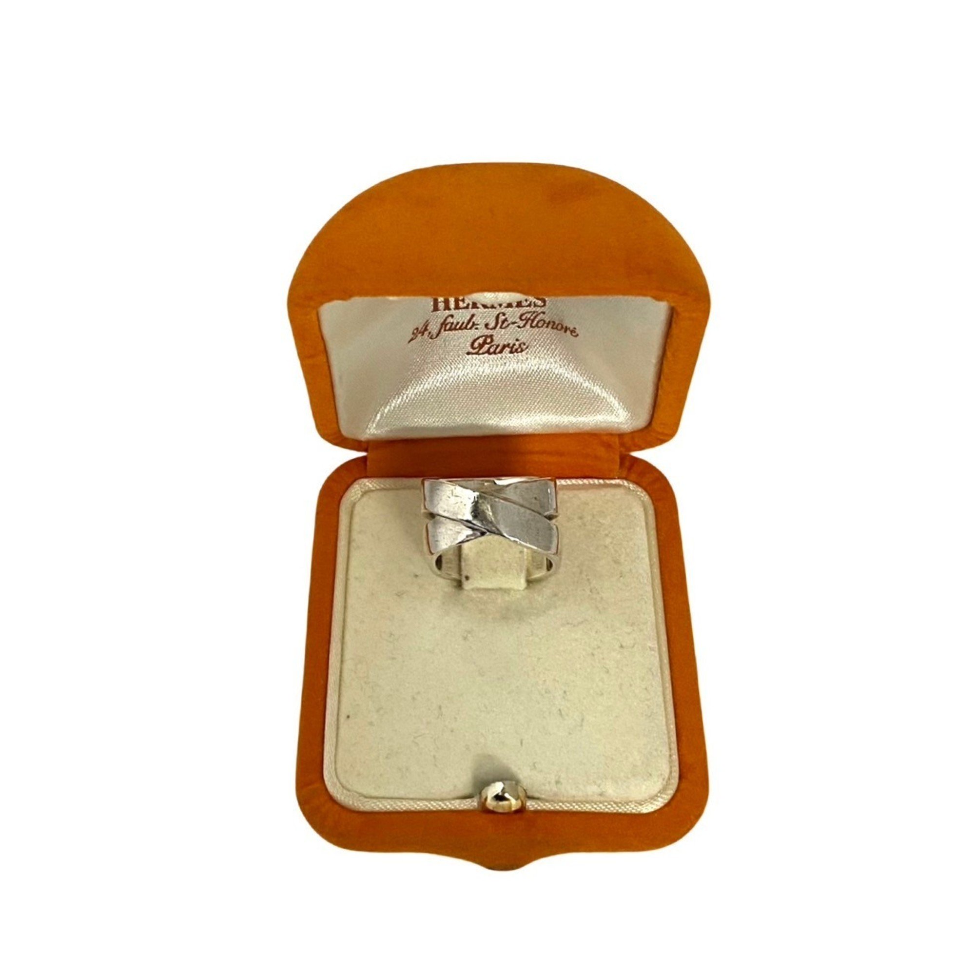 HERMES Hermes Double Ring Silver 925 Women Men 17707