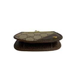 GUCCI Old Gucci GG Leather Wallet/Coin Case Coin Purse Brown 73936
