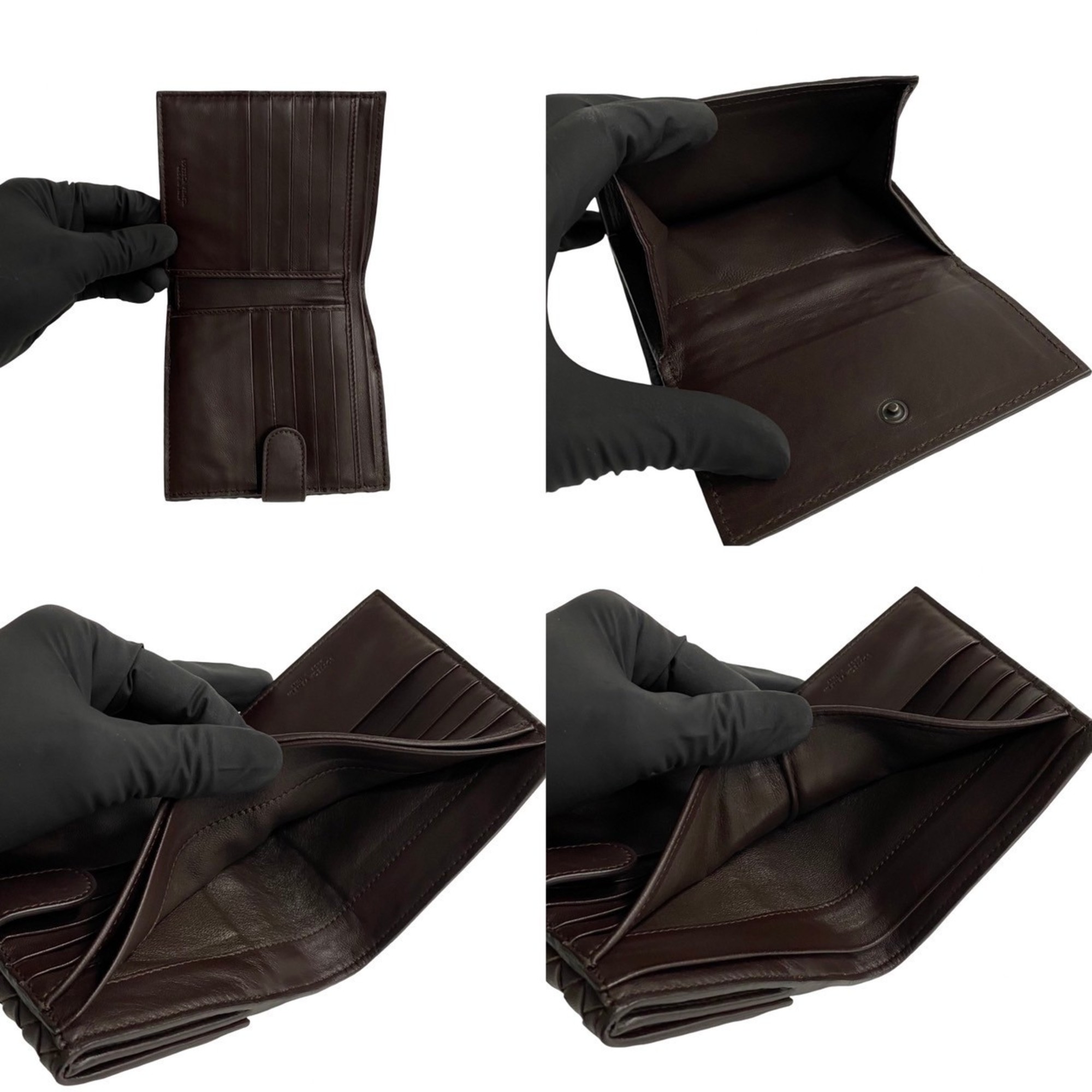 BOTTEGA VENETA Intrecciato Leather Bi-fold Wallet Brown 28751