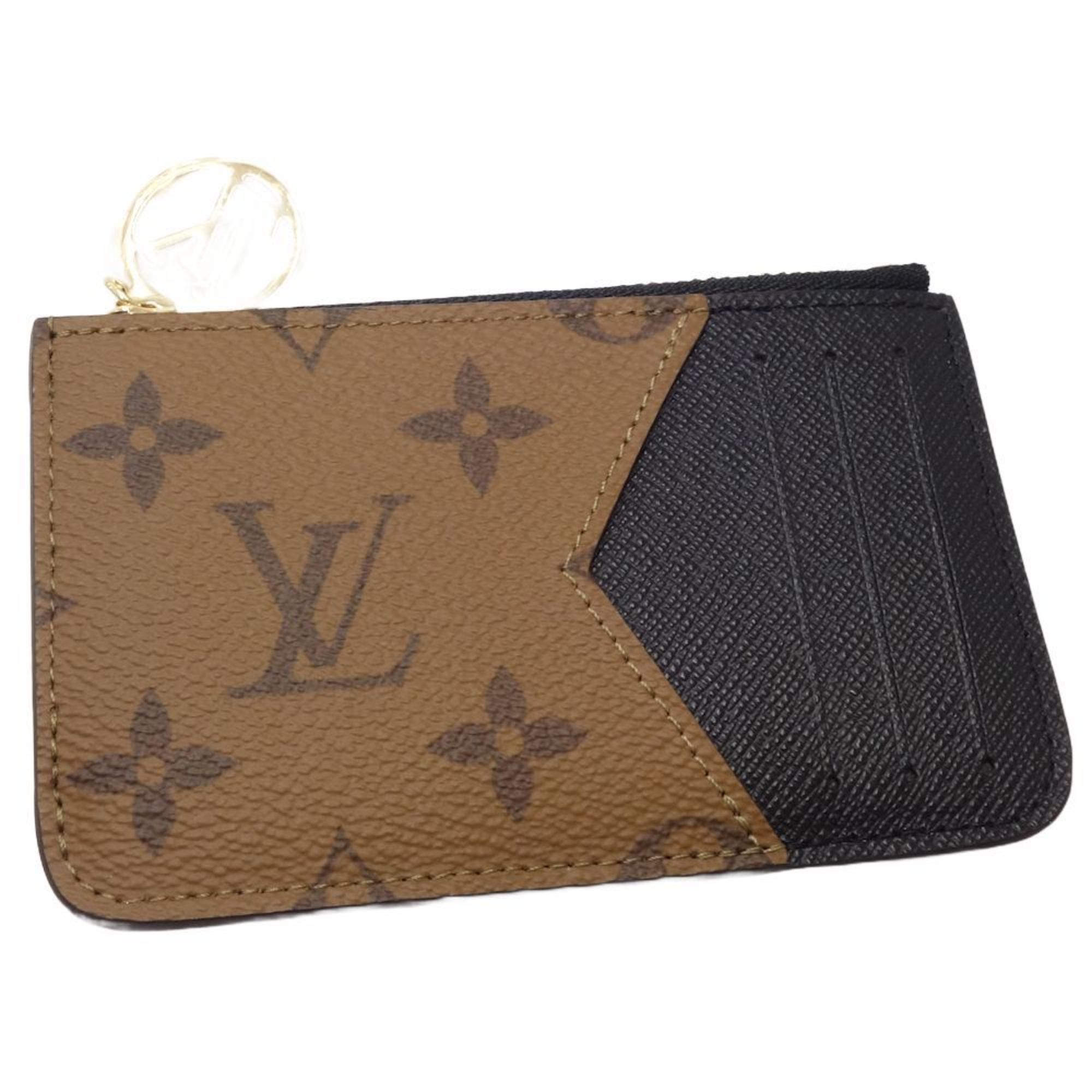 LOUIS VUITTON Louis Vuitton Wallet/Coin Case M81912 Porte Carte Romy Monogram Reverse Brown Black 180453 ☆