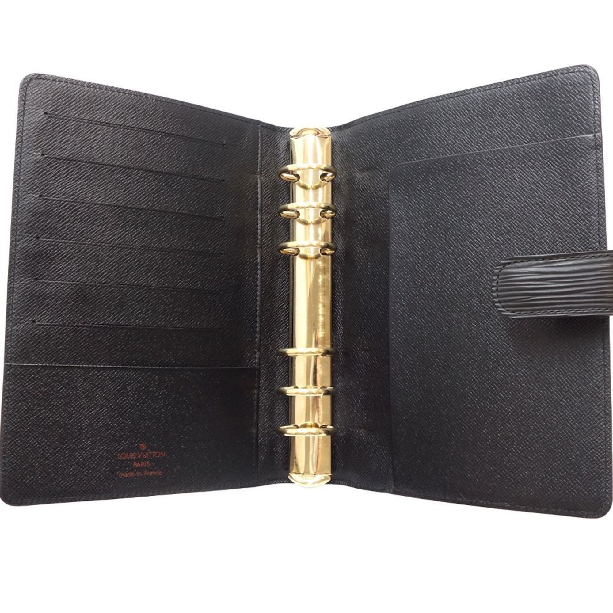 LOUIS VUITTON Epi Planner Cover R20042 Agenda MM Noir 180456