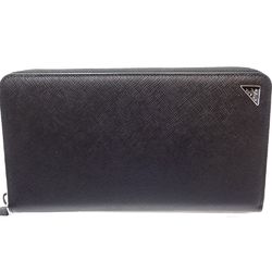 PRADA Prada Long Wallet 2ML188 Round Saffiano Travel Case NERO Leather Black 180465