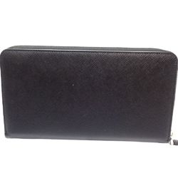 PRADA Prada Long Wallet 2ML188 Round Saffiano Travel Case NERO Leather Black 180465