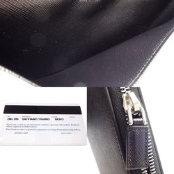 PRADA Prada Long Wallet 2ML188 Round Saffiano Travel Case NERO Leather Black 180465