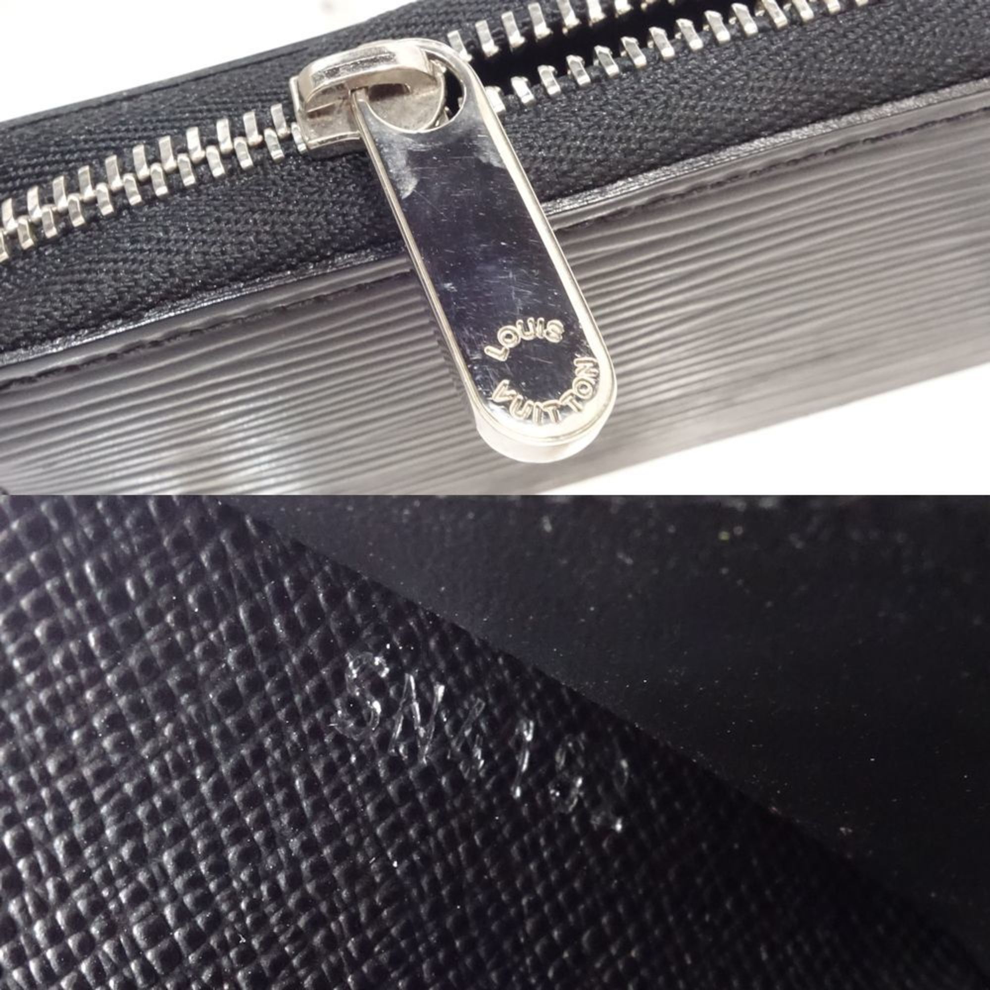 LOUIS VUITTON Louis Vuitton Epi Wallet/Coin Case M60152 Zipper Coin Purse Noir 180461