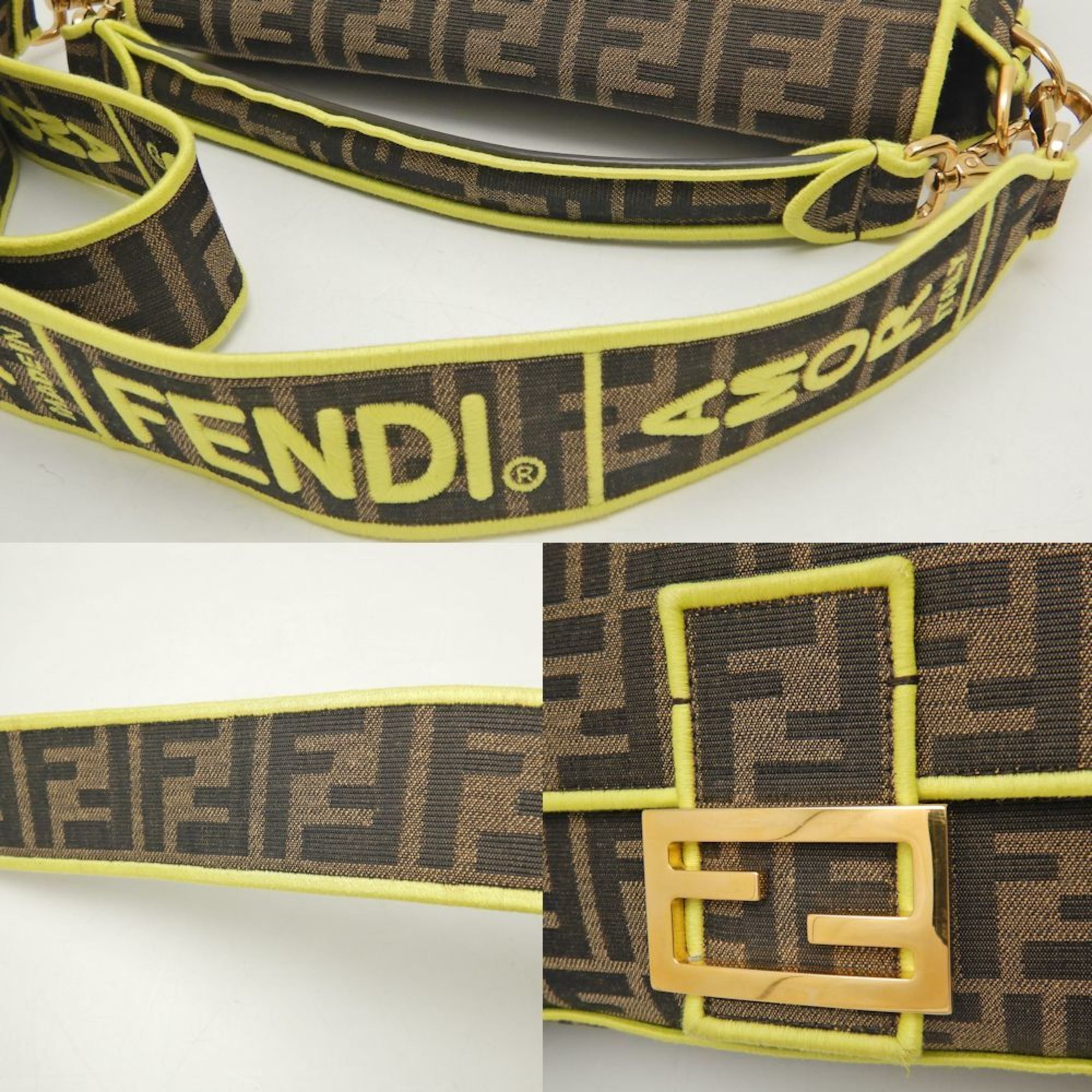 FENDI Mamma Bucket 8BR600 Shoulder Bag Zucca Canvas Brown Yellow 251790