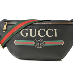 GUCCI Waist Pouch Body Bag Gucci Print Leather Medium Black 530412 0GCCT 8164