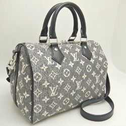 LOUIS VUITTON Louis Vuitton Speedy Bandouliere 25 M21464 Handbag Monogram Jacquard Denim 2023 Cruise Collection Grinoire 251798