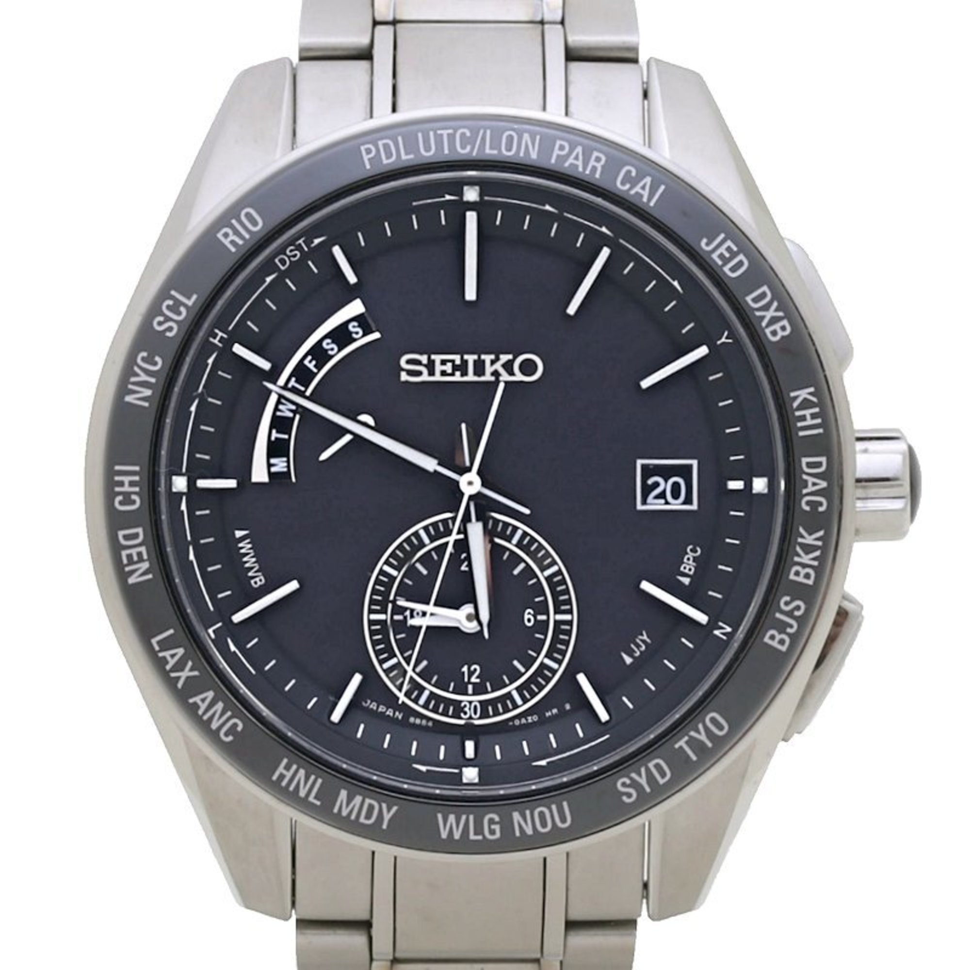 Seiko Brightz World Time SAGA167 8B54-0BC0 Stainless Steel x Ceramic Men's 130167 Watch