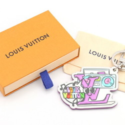 Louis Vuitton Keychain Monogram Comics MP3456 White Purple Multicolor Leather Key Ring Bag Charm LV LOUIS VUITTON