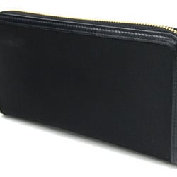 Prada Round Long Wallet 1ML506 Black Nylon Leather Women's Triangle PRADA