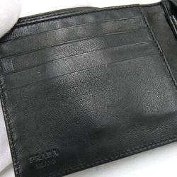 Prada Bi-fold Wallet 2M0738 Black Nylon Leather Skull Compact Men's Skeleton PRADA