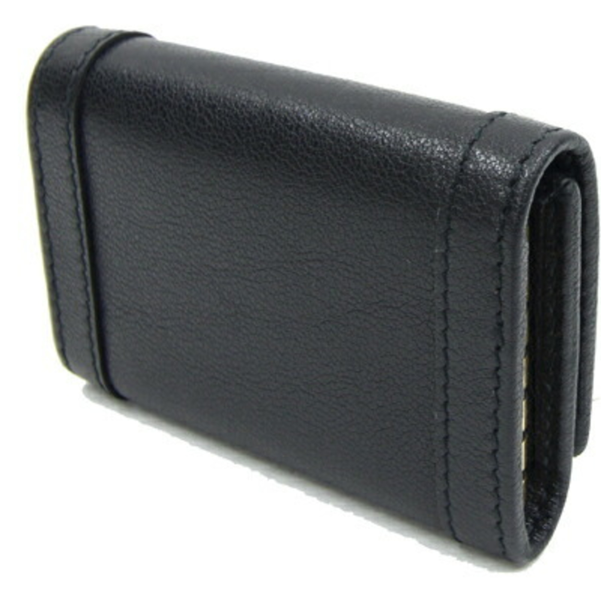 Gucci 6-Key Case Bamboo 658636 Black Leather Key Holder Keys Women's GUCCI