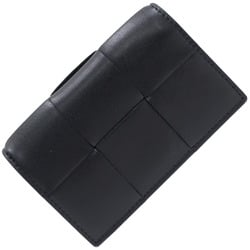Bottega Veneta Business Card Holder Cassette Case 651396 Black Leather Pass Men Women BOTTEGA VENETA