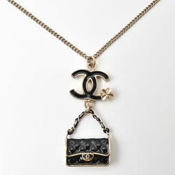 Chanel Necklace Pendant CHANEL Coco Mark Bag Clover Motif Gold Black