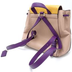 COACH CLIO BACKPACK C5788 Rucksack Color Block Leather Beige Yellow Purple Outlet 351287