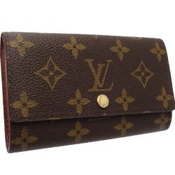 LOUIS VUITTON Louis Vuitton Monogram Bi-fold Wallet M61735 Porto Monnaie Zip Brown 180478