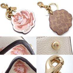 COACH 31033 2Way Bag Leather Ivory Pink Rose 351286