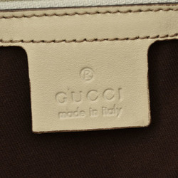 GUCCI Tote Bag Plate GG Brown Beige Ivory 145993