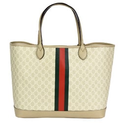 GUCCI Ophidia Large Tote Bag GG Supreme Canvas Leather 726755 FABKZ Beige