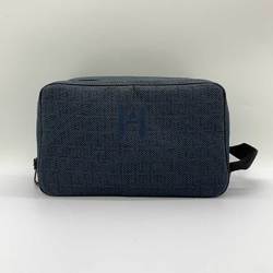 Hermes Bag Globe Trotter MM Navy Clutch Second Multi Pouch Sub Handle Wristlet Horizontal H Embroidery Women's Toile Grand Chevron Canvas HERMES