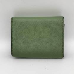 LOEWE Trifold Compact Wallet Green Square Anagram Women's Leather