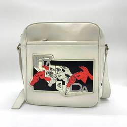 Prada Bag Comic Print Shoulder White Triangle Men's Calf Leather 2VH031 PRADA