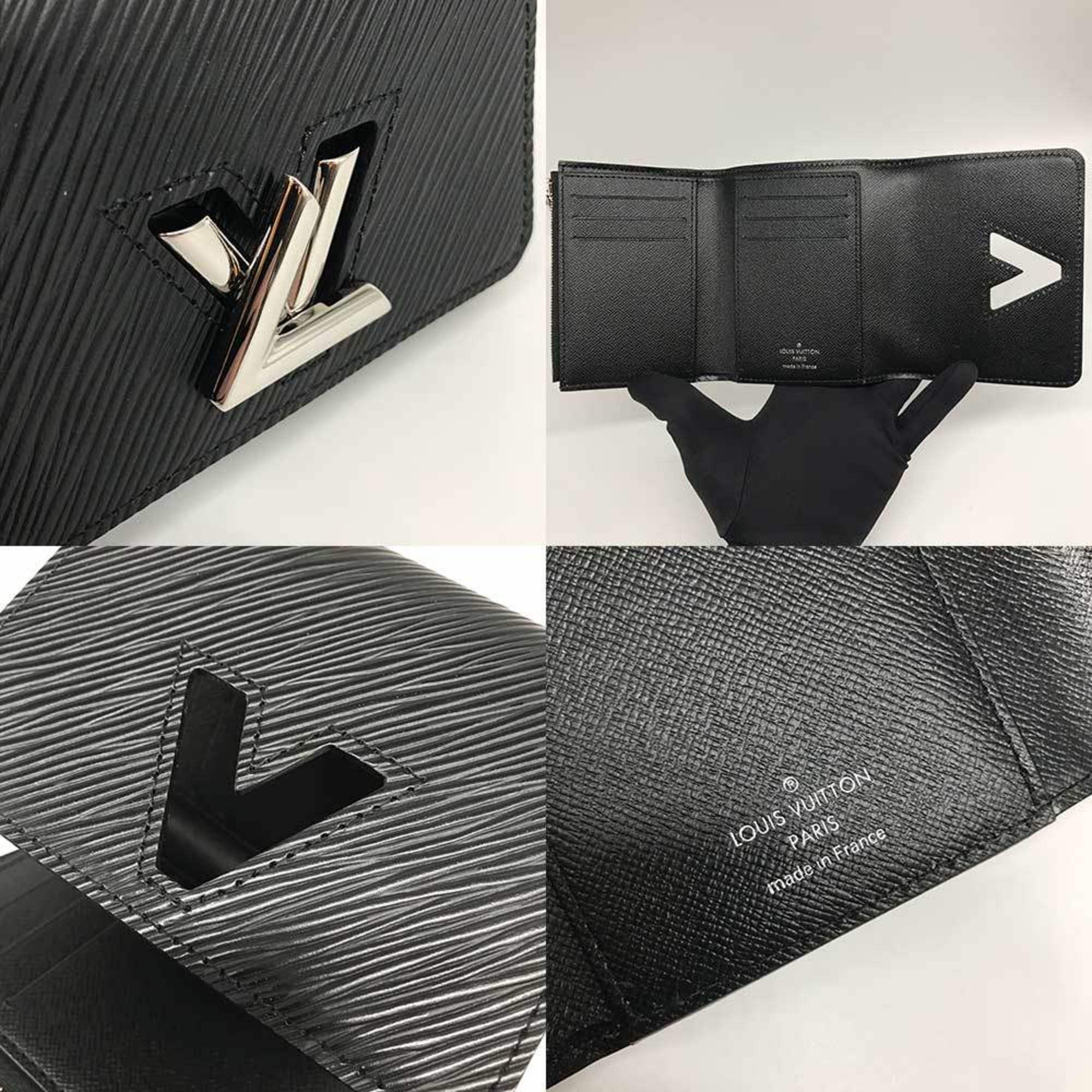 Louis Vuitton Portefeuille Twist Compact Bi-fold Wallet Black Epi Noir GO-14 M64414 LOUIS VUITTON