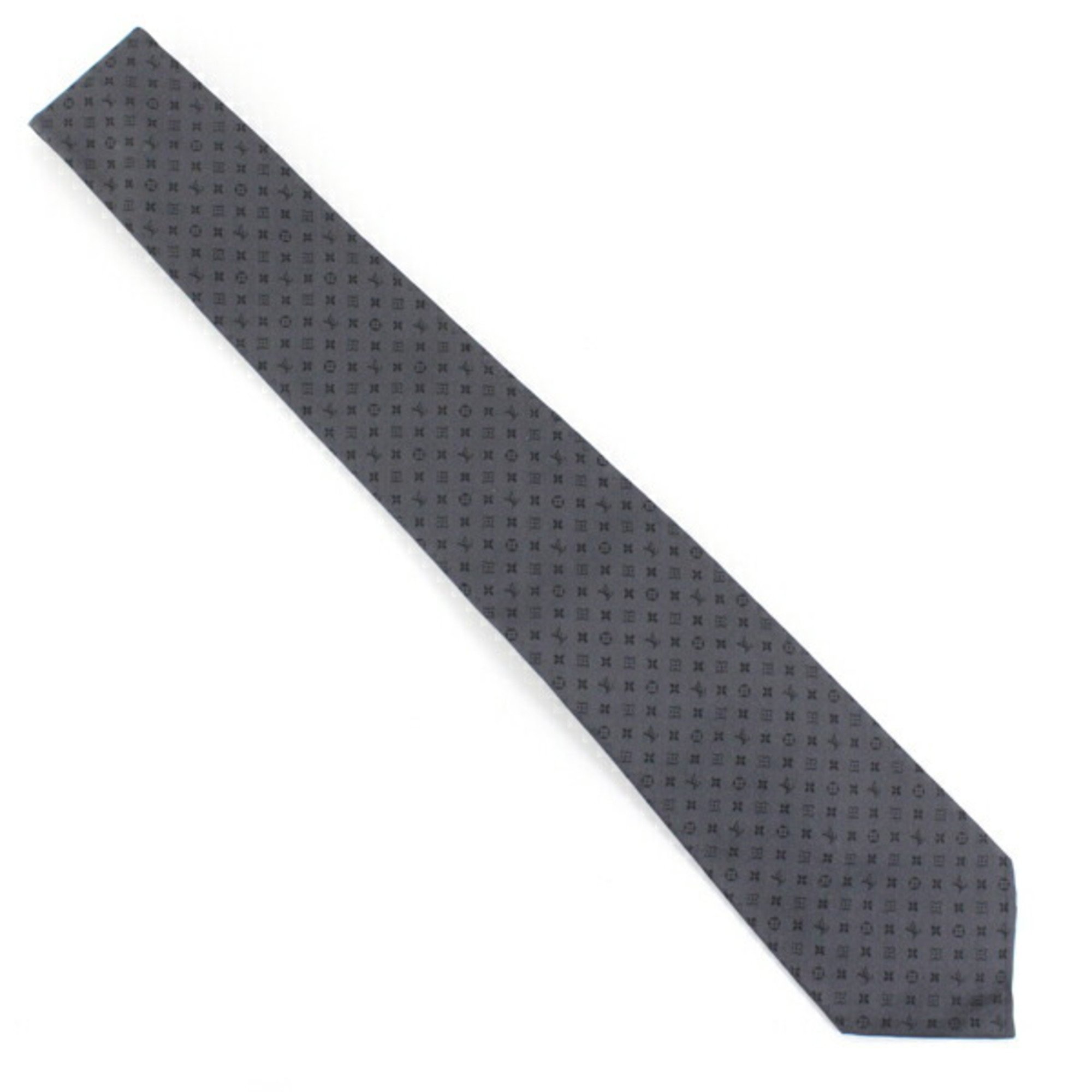 Louis Vuitton Necktie Neo Monogramsim 8cm 100% Silk M75989 Black Monogram LV LOUIS VUITTON A1803
