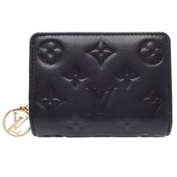 LOUIS VUITTON Louis Vuitton Monogram Bi-fold Wallet M81599 Portefeuille Lou Lamb Leather Noir 180459