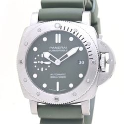 OFFICINE PANERAI Submersible Verde Militare PAM01055 V-number Stainless Steel x Rubber Men's 39457 Watch
