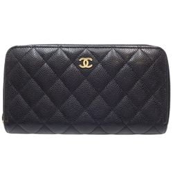CHANEL Chanel Long Wallet AP0242 Classic Zip Caviar Skin Black 180409
