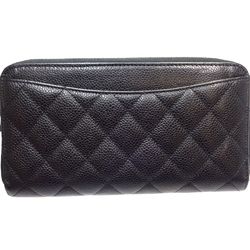 CHANEL Chanel Long Wallet AP0242 Classic Zip Caviar Skin Black 180409