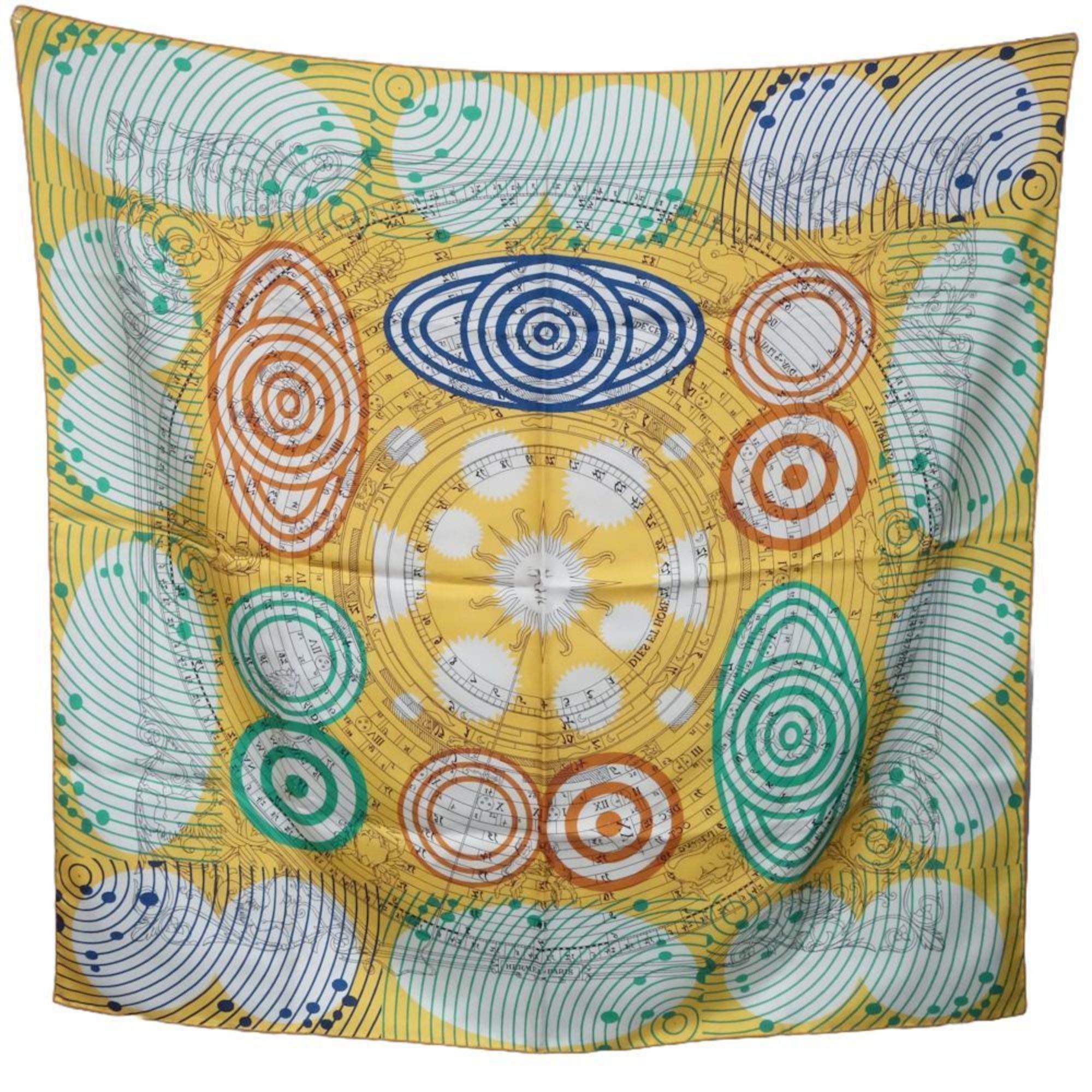 HERMES Scarf Carre 90 Astrology Silk Multicolor Yellow 180433