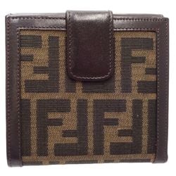 FENDI Bi-fold wallet 2251 W Compact Canvas x leather Brown 180490