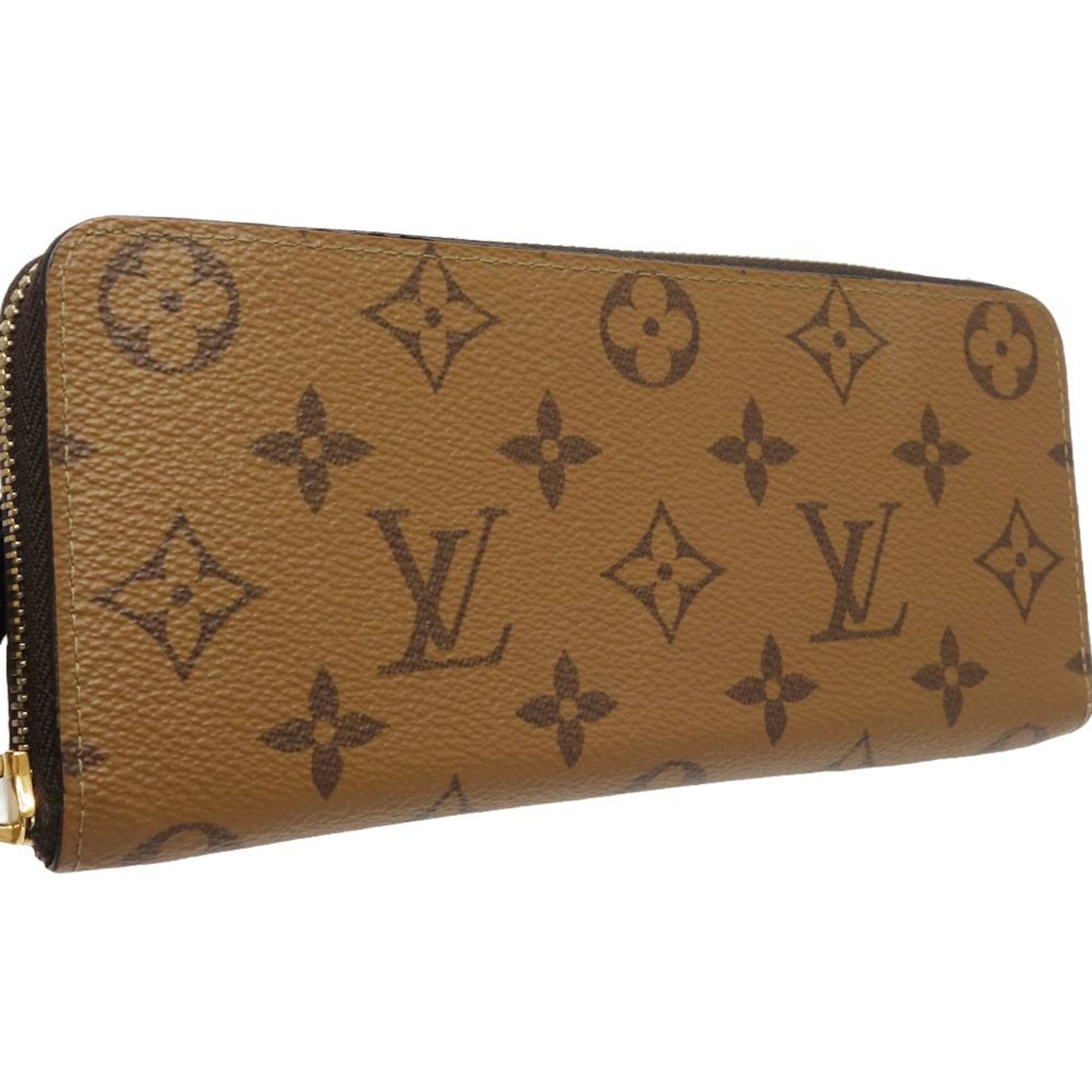 LOUIS VUITTON Louis Vuitton Long Wallet M82336 Portefeuille Clemence Monogram Reverse Brown 180481