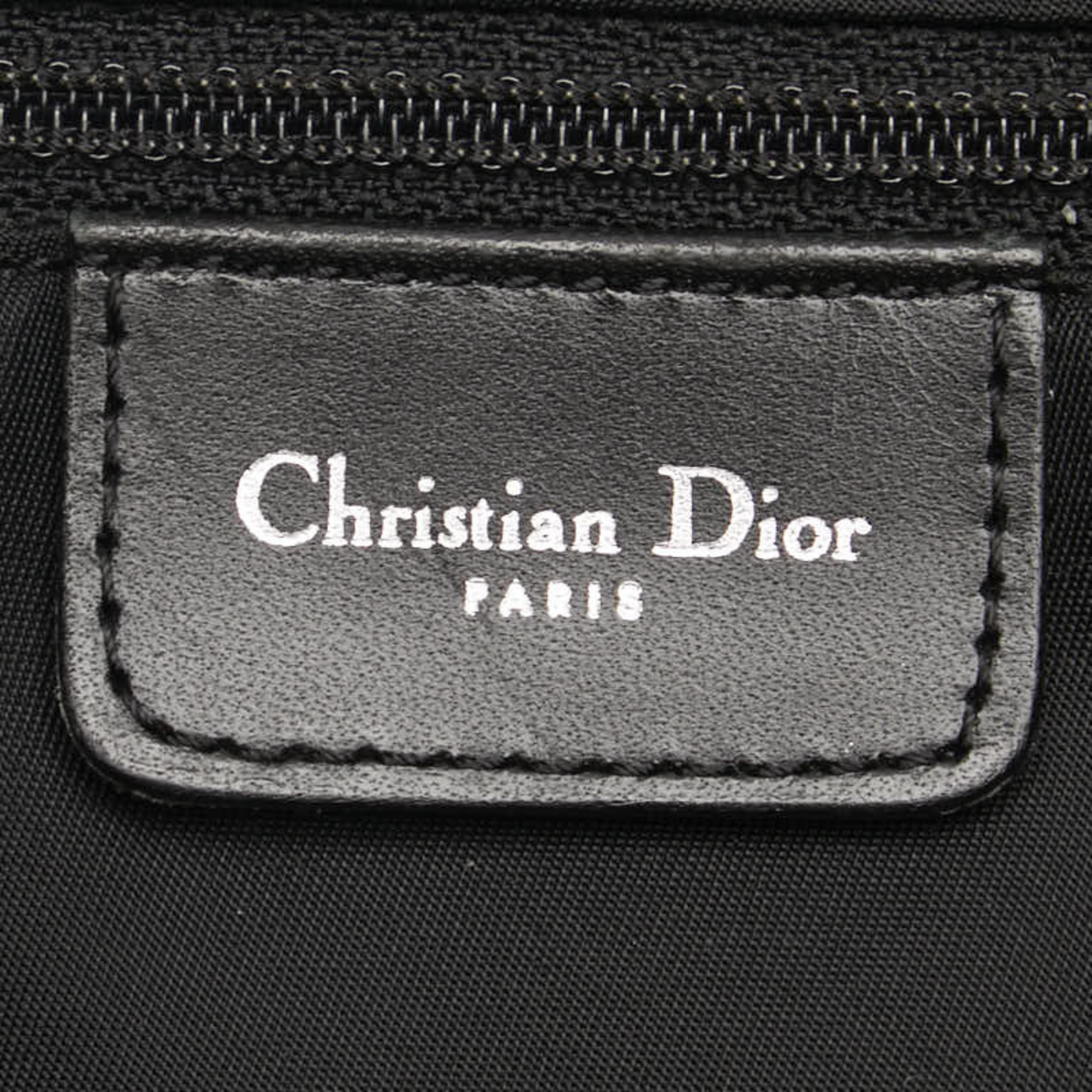 Christian Dior Dior Trotter Shoulder Bag Navy Canvas Leather Women's