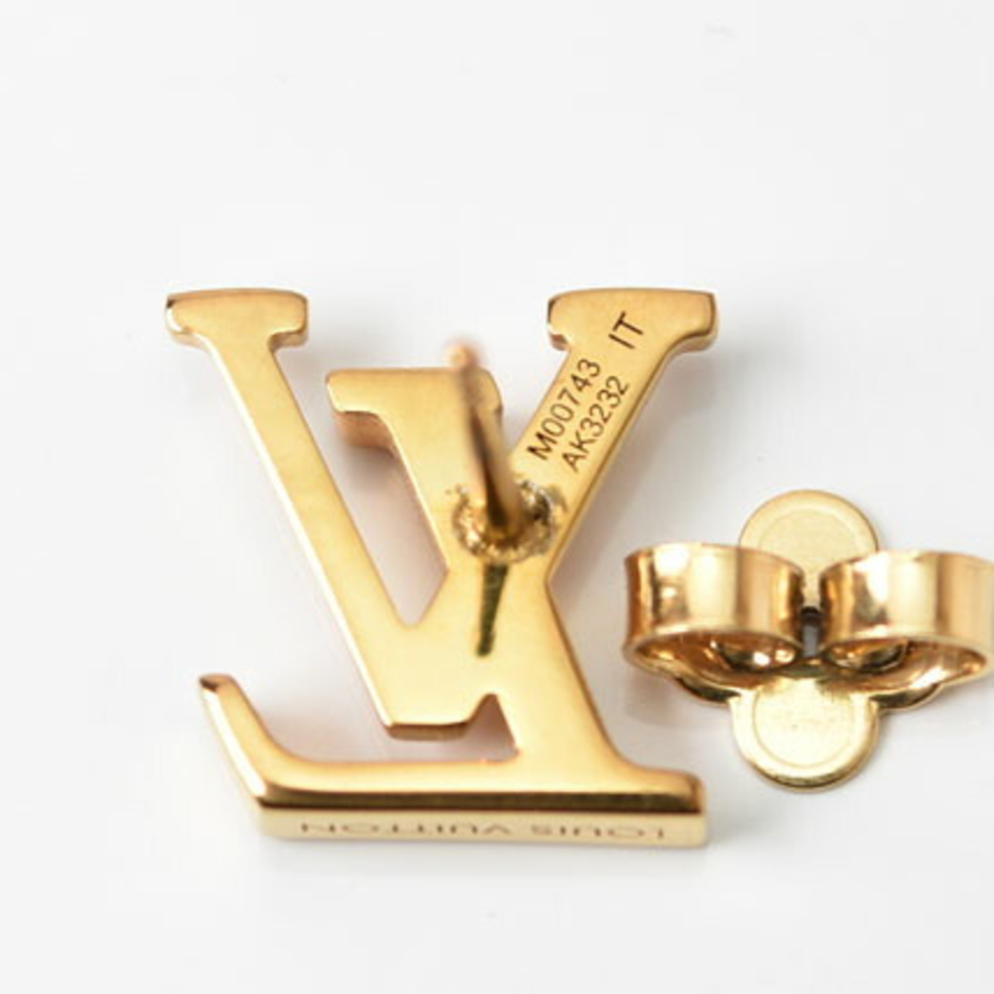 Louis Vuitton Necklace Long LOUIS VUITTON Pendant Double Chain Collier Louise LV Gold Circle
