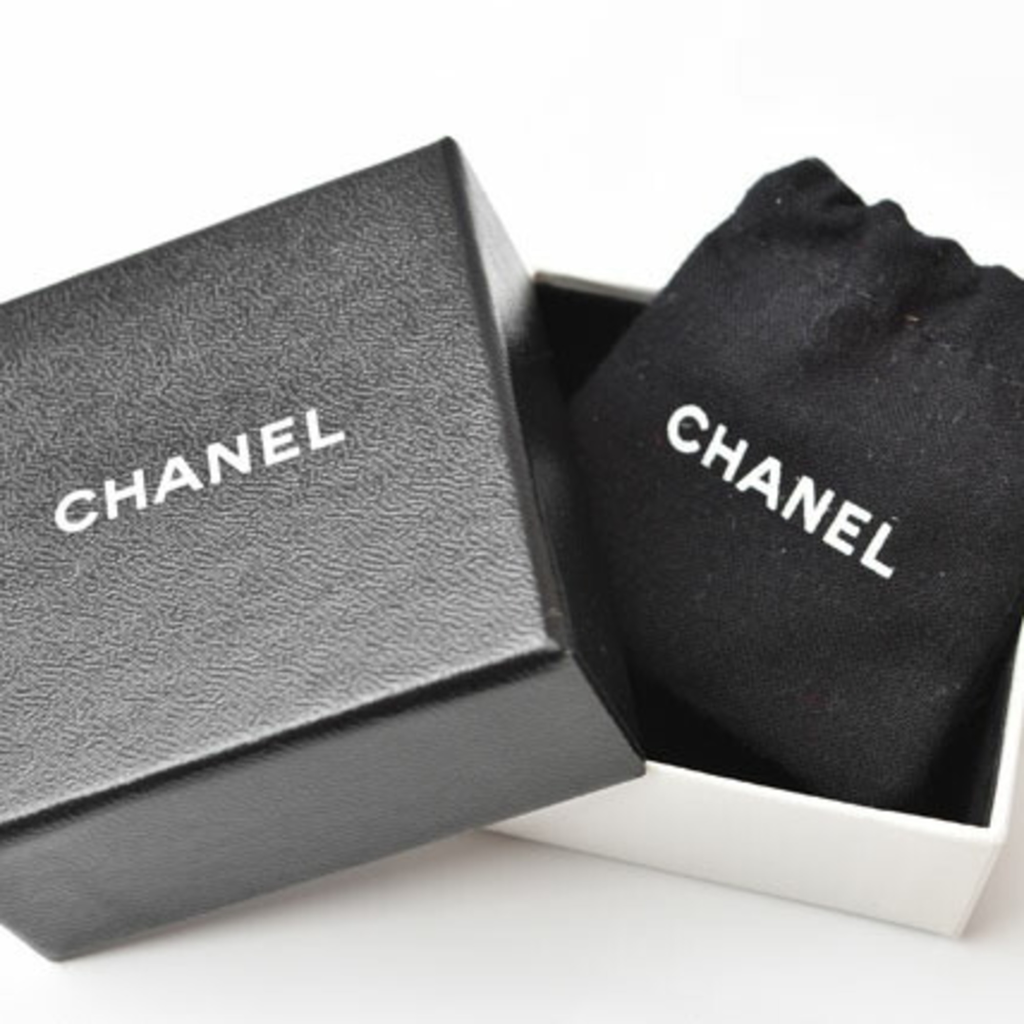 Chanel Earrings CHANEL CC Mark Rhinestone Silver