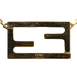 FENDI FF motif rhinestone chain necklace in gold metal for women