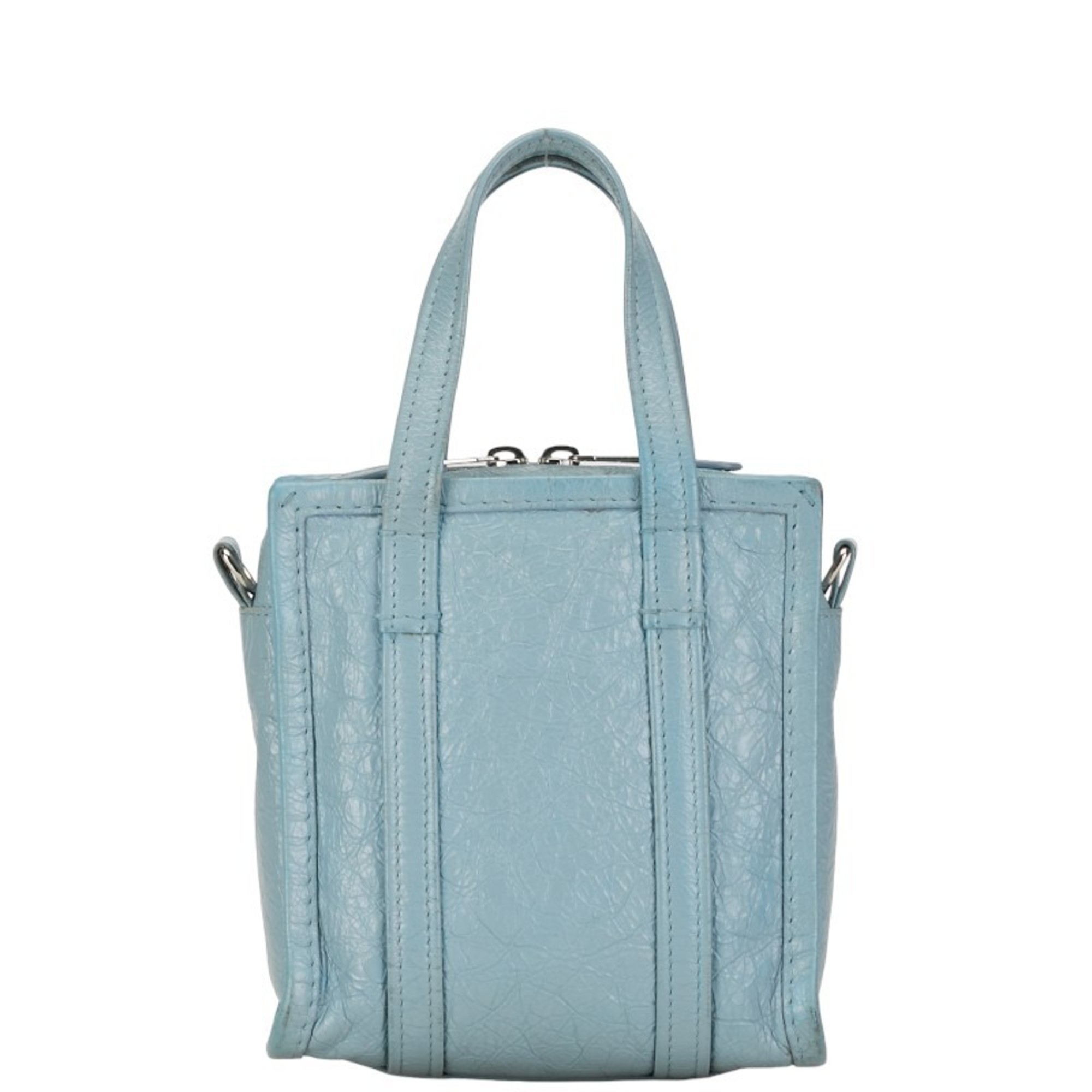 Balenciaga Bazaar Shopper XXS Handbag Shoulder Bag 513988 Baby Blue Leather Women's BALENCIAGA