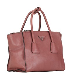 Prada Triangle Plate Handbag Shoulder Bag B2625M Pink Leather Women's PRADA