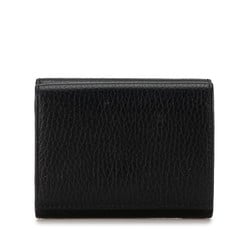 Gucci GG Marmont Double G Tri-fold Compact Wallet 474746 Black Leather Women's GUCCI
