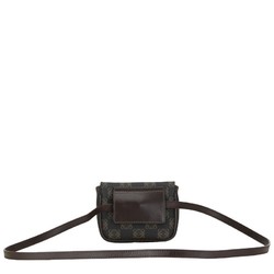 LOEWE Anagram Shoulder Bag Black Brown PVC Leather Women's