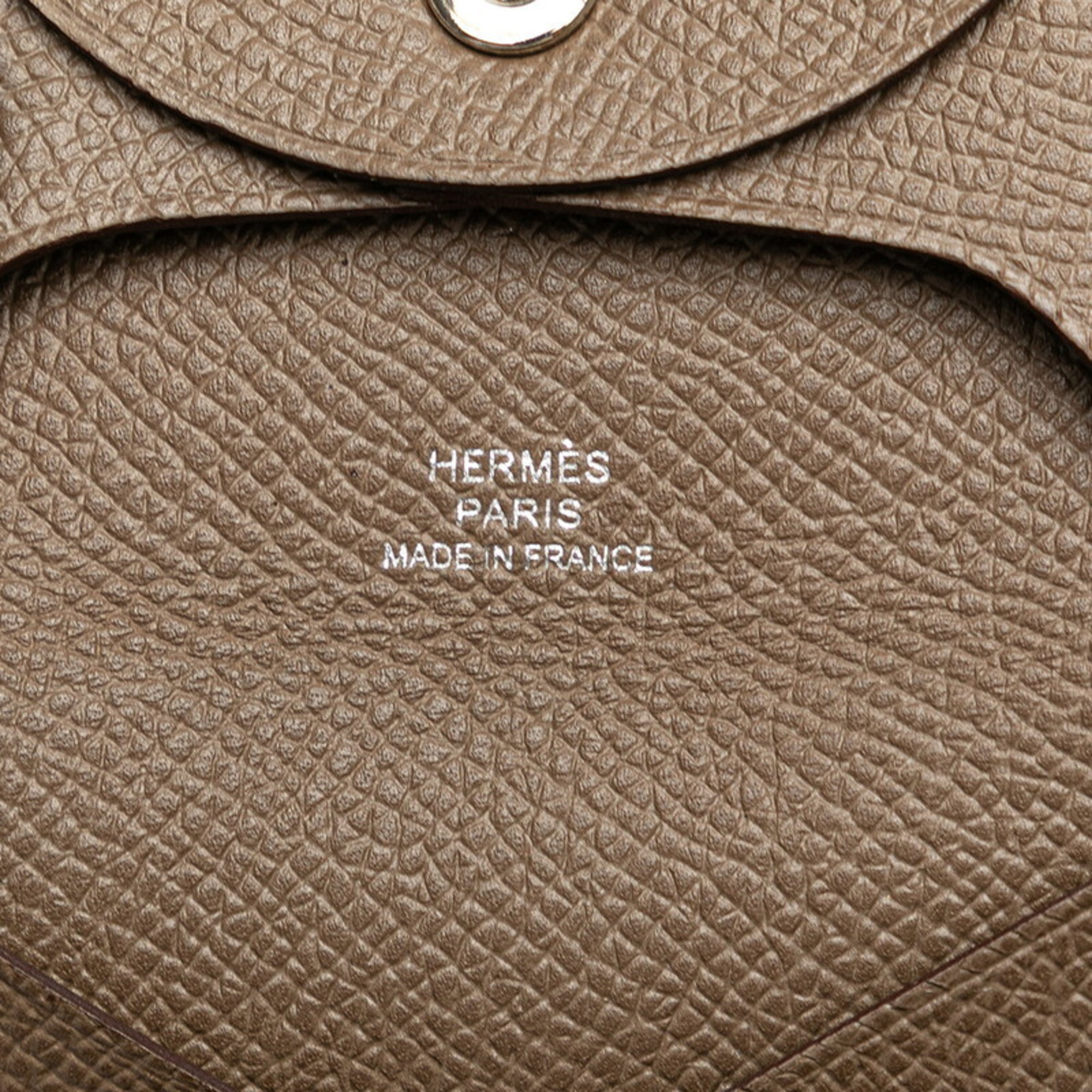 Hermes Bastia Coin Case, Purse, Greige, Epsom Leather, Women's, HERMES