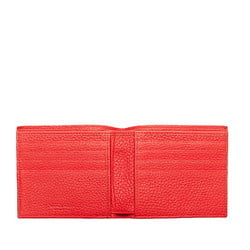 Bottega Veneta Bi-fold Wallet Compact Billfold Red Leather Women's BOTTEGAVENETA
